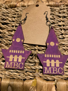 Wooden MBC Fountain Hall Earrings