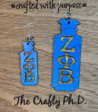 Zeta Phi Beta Paddle Earrings