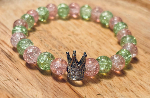 Pink and Green Crown Bracelet