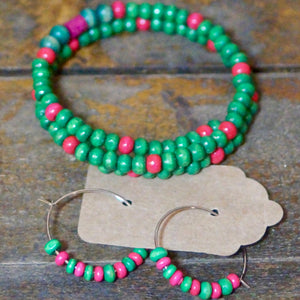 Pink & Green  bead set