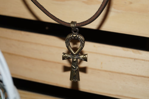 Leather Ankh necklace