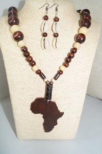 Africa pendant necklace set