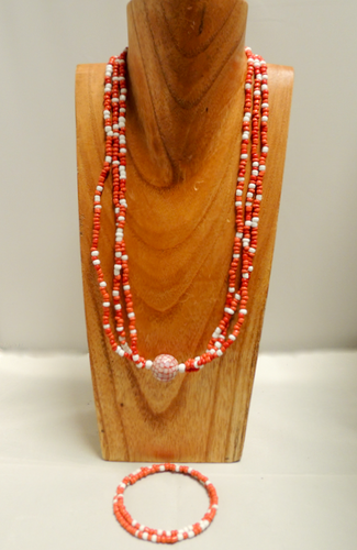 Red & White Multi Seed Bead Set