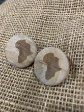 Wood button stud earrings
