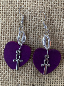Cowrie Ankh Love earrings
