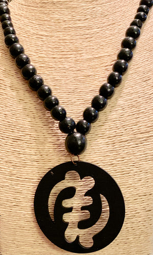 Hollow Gye Nyame Beaded Necklace